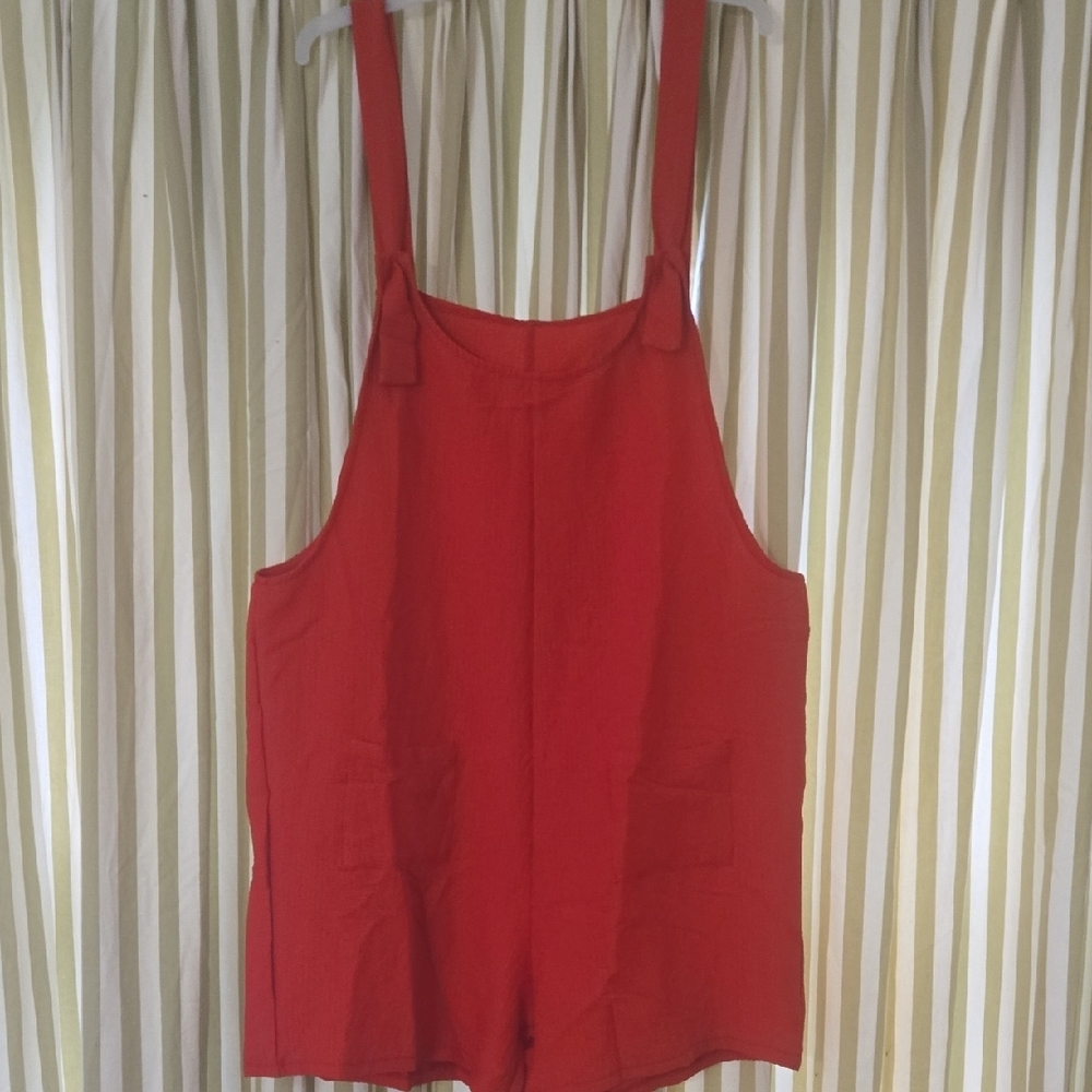 Red Sleeveless Jumpsuit